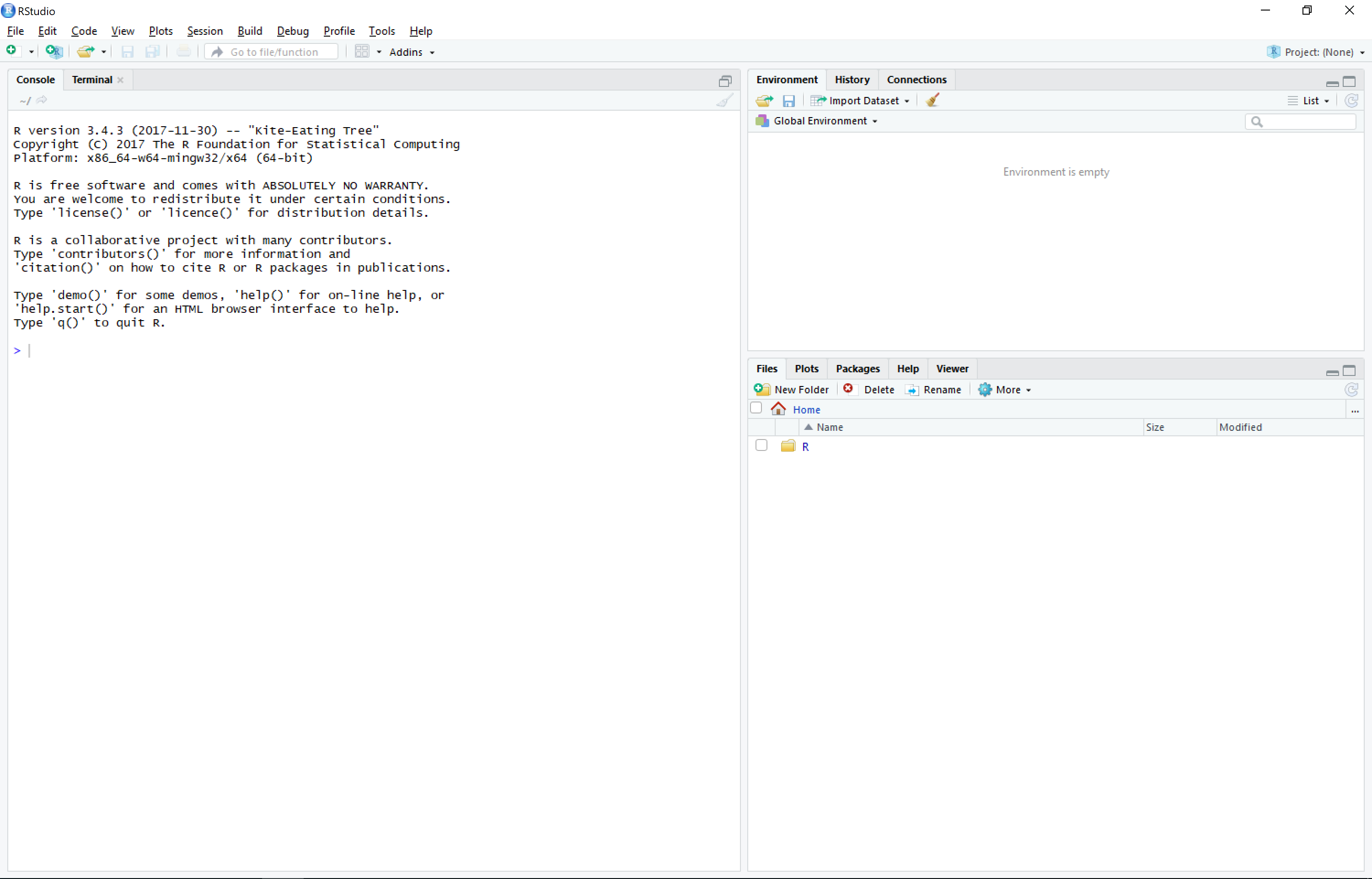 RStudio layout